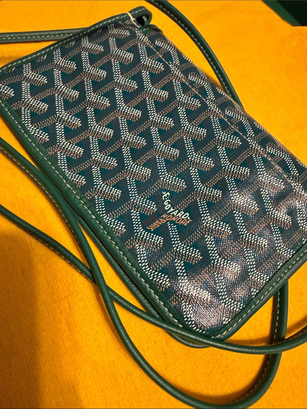 Goyard Dark Teal Monogram Crossbody Bag - Picture 6 of 6